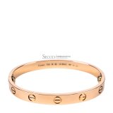 Cartier/卡地亚 LOVE系列  18K 玫瑰金 无钻 手镯B6035616