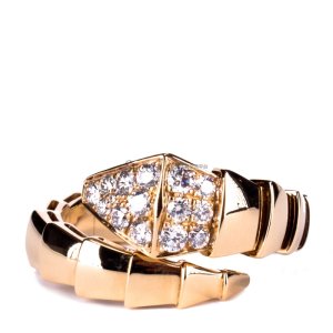 Bvlgari/宝格丽 蛇头镶钻 玫瑰金 戒指 345217