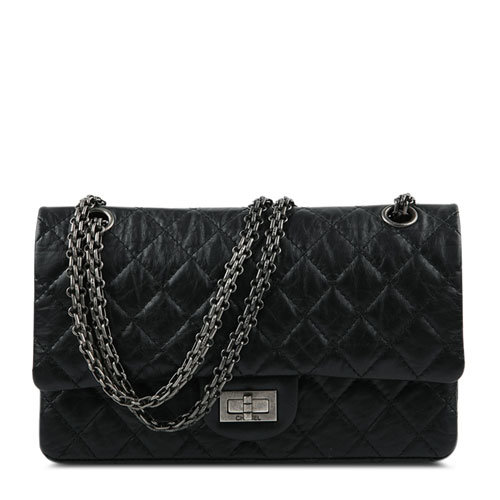 Chanel香奈儿2.55复古银链 中号单肩包