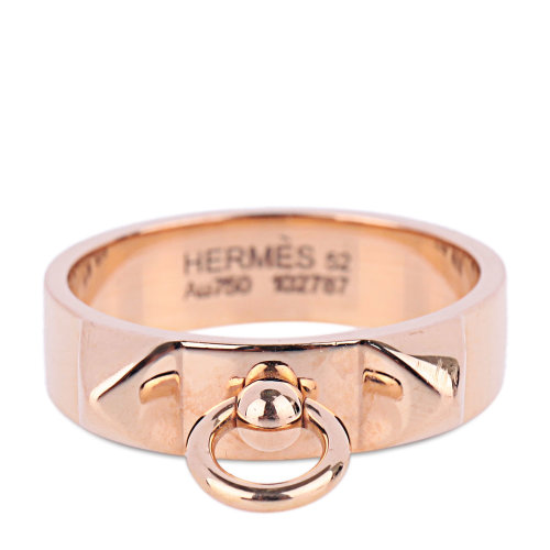 hermes(爱马仕) 18k玫瑰金cdc戒指52