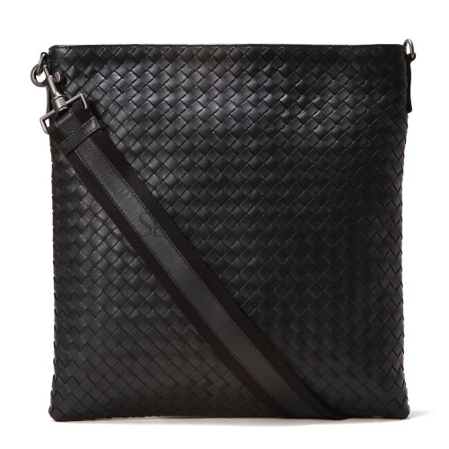 Bottega Veneta(葆蝶家) #黑色皮质编织斜挎包【正品 价格 图片】寺库