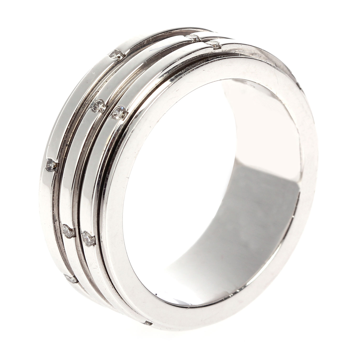 piaget(伯爵) 18k白金镶小钻三环戒指53