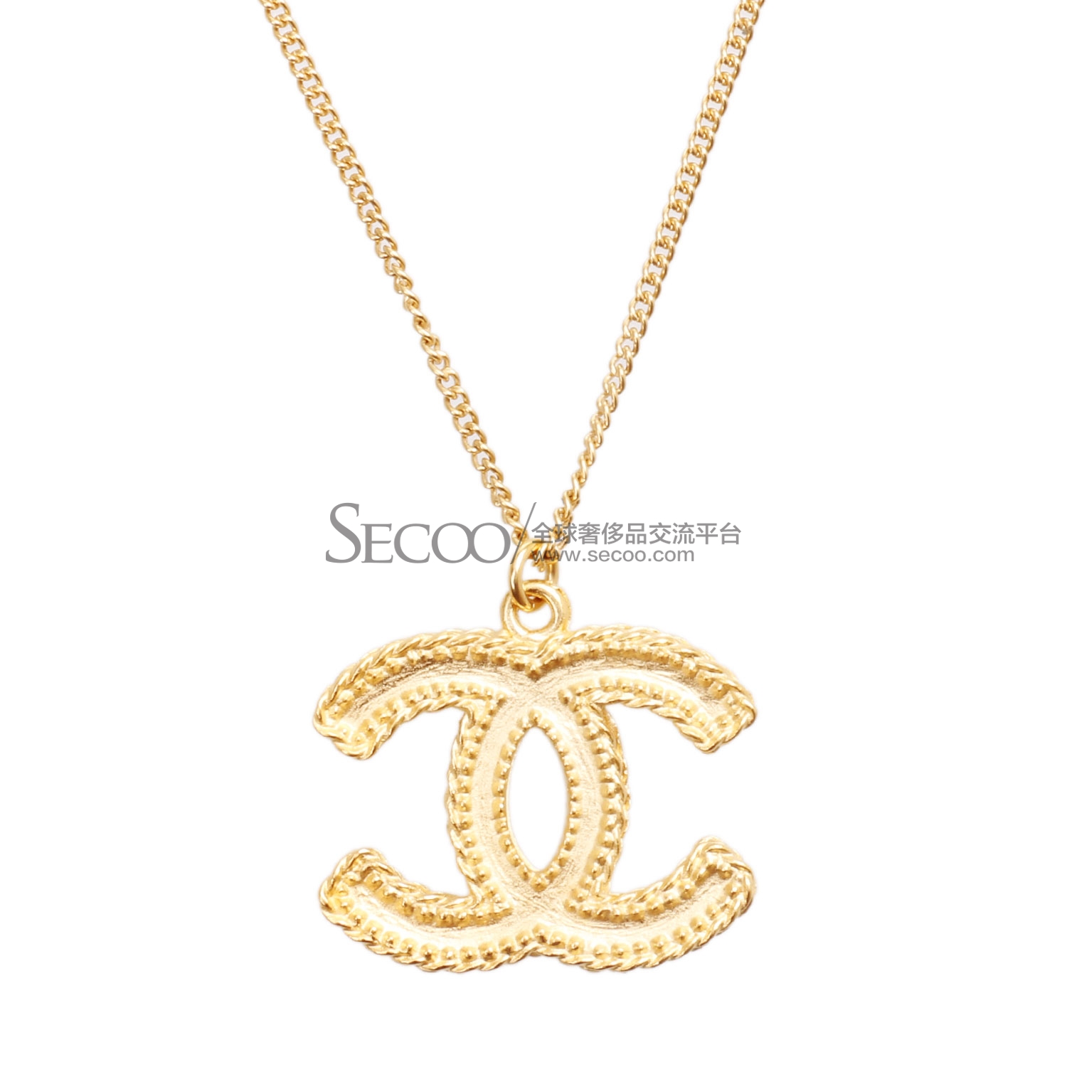 chanel(香奈儿) 金色双c logo项链