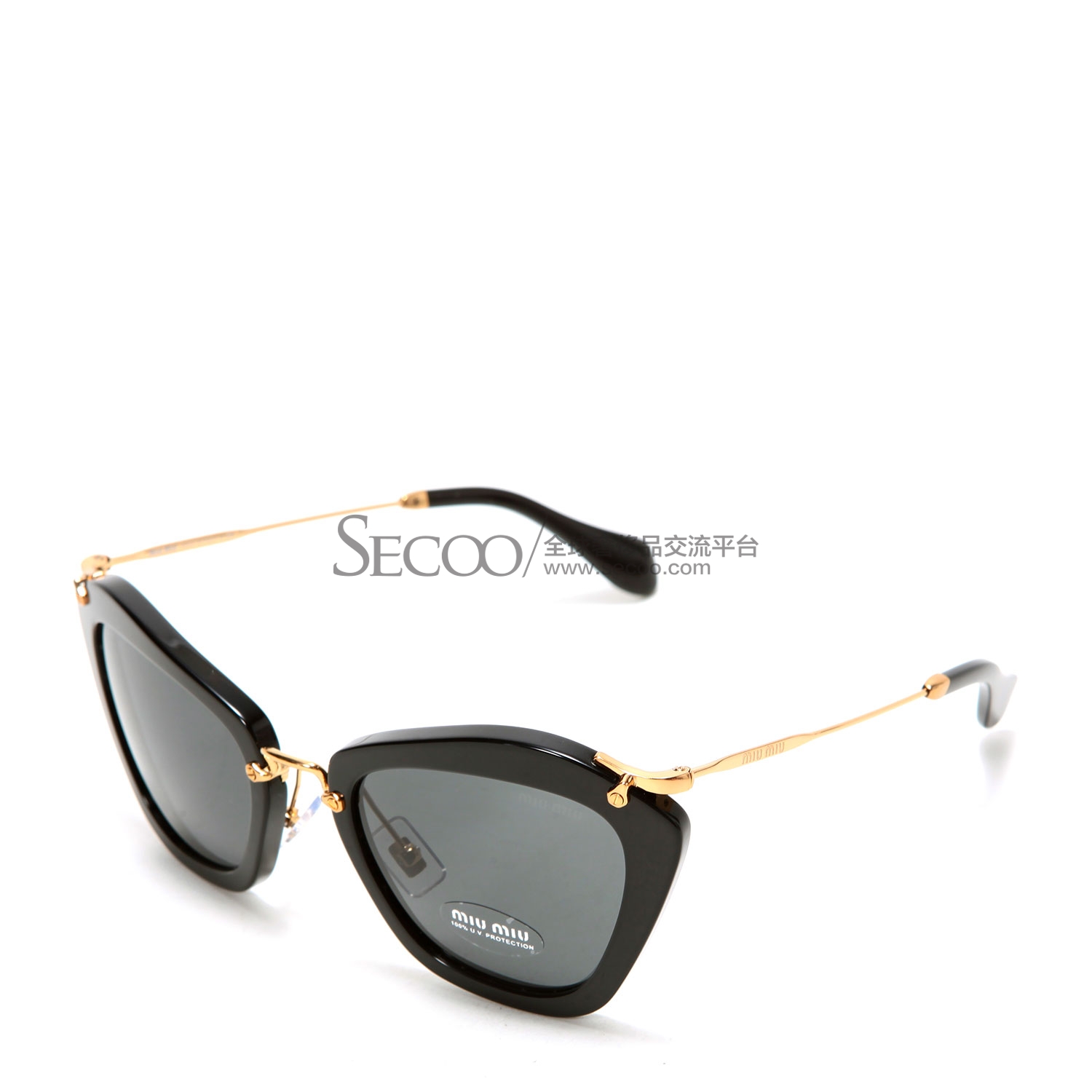 【miumiu缪缪 眼镜】miumiu(缪缪) 黑色边框太阳镜