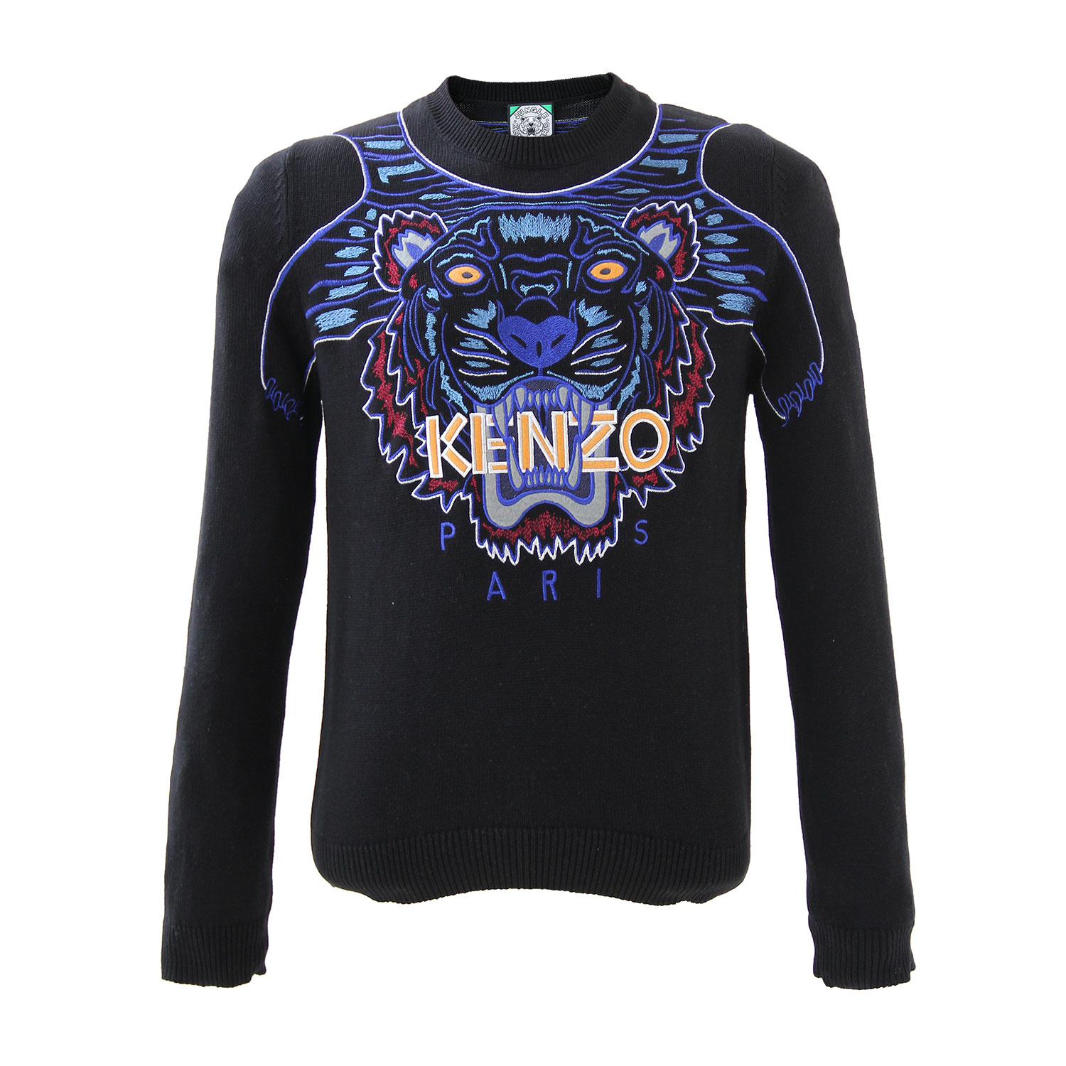 kenzo/高田贤三 黑色虎头图案套头男针织衫 黑色 m