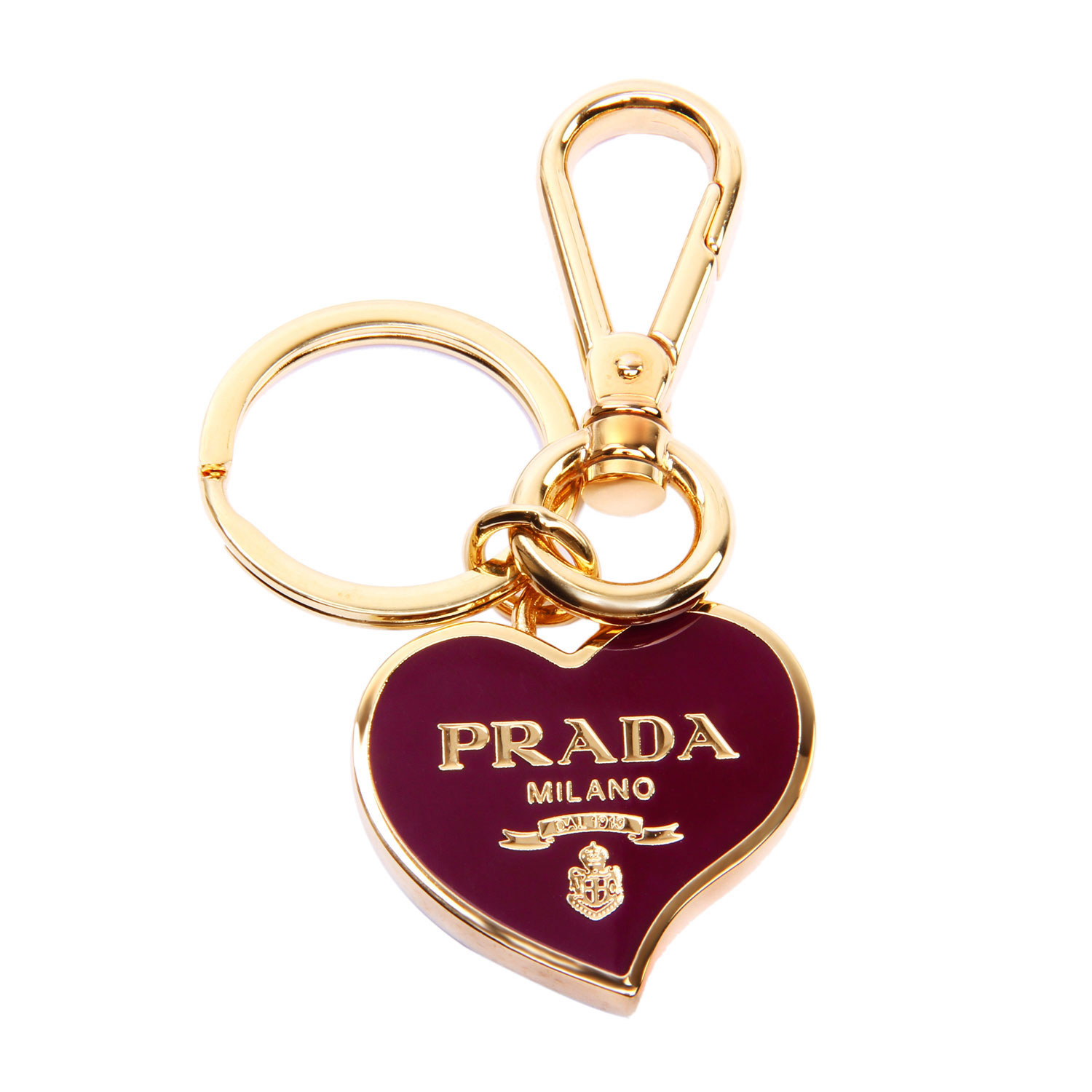 prada(普拉达)紫红色心形钥匙扣