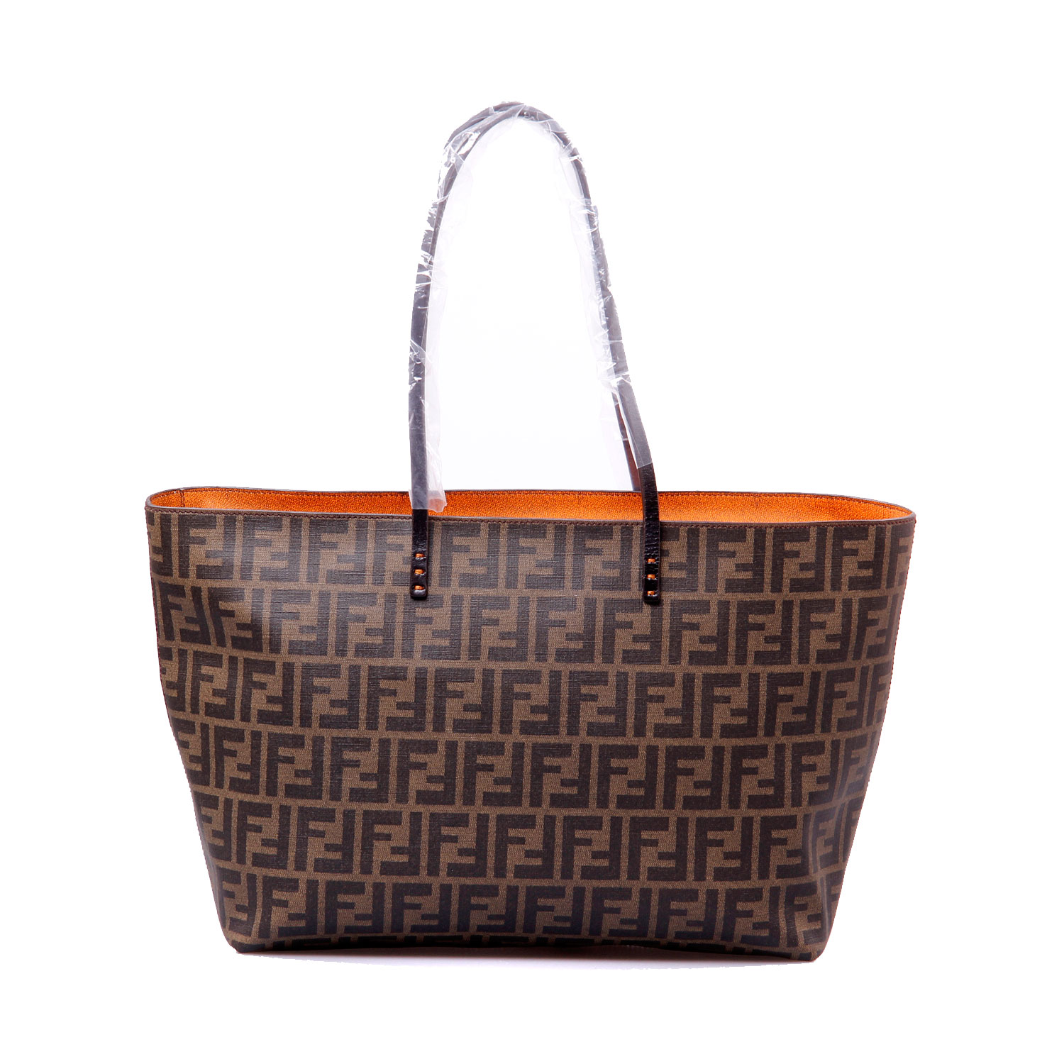 fendi(芬迪)棕色logopvc单肩包
