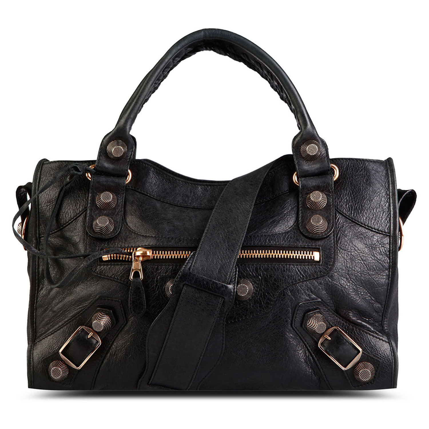 balenciaga(巴黎世家) 黑色皮质机车包