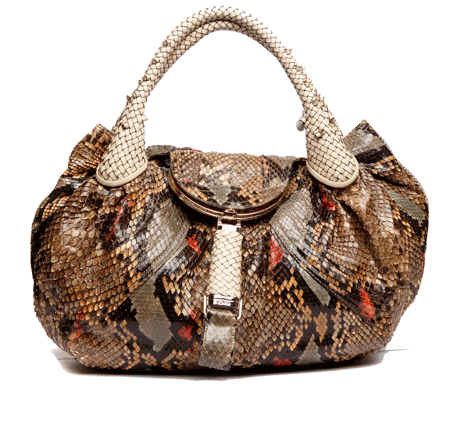 fendi(芬迪)彩色蛇皮女士手提包