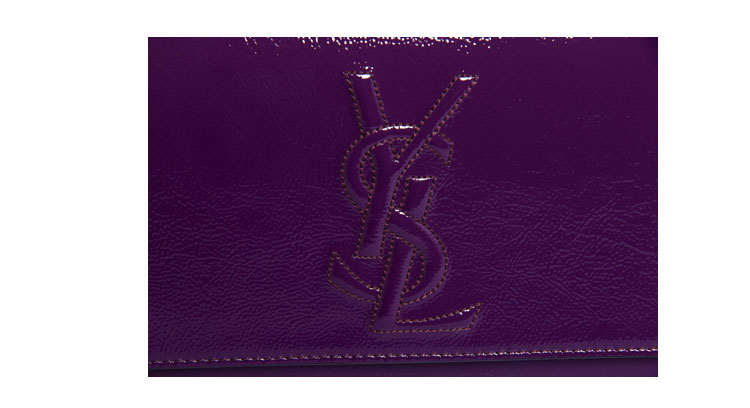 yves saint laurent(圣罗兰)女士紫色漆皮大号手包