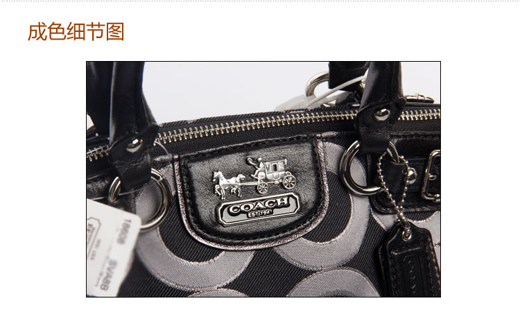 coach(蔻驰)灰色logo帆布两用包