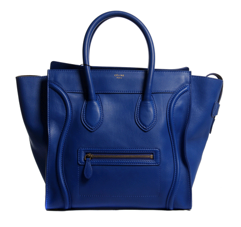 celine(赛琳)电光蓝皮质mini笑脸包