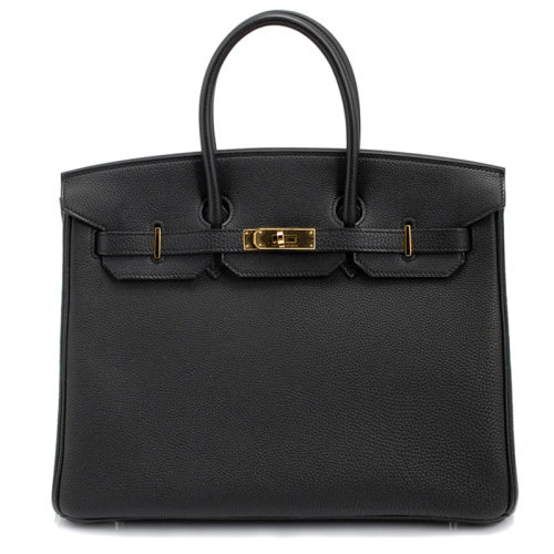 hermes 黑色金扣birkin30女士手提包