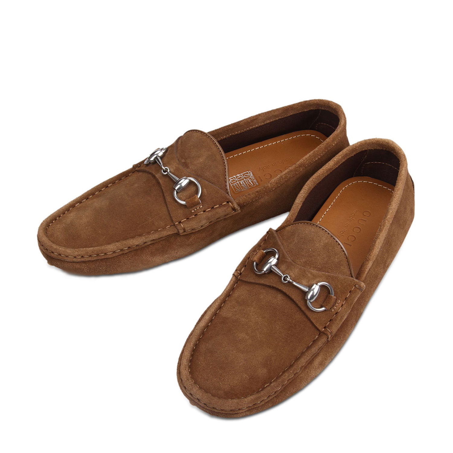 gucci(古驰) 棕色翻毛皮马蹬扣男鞋 7.5