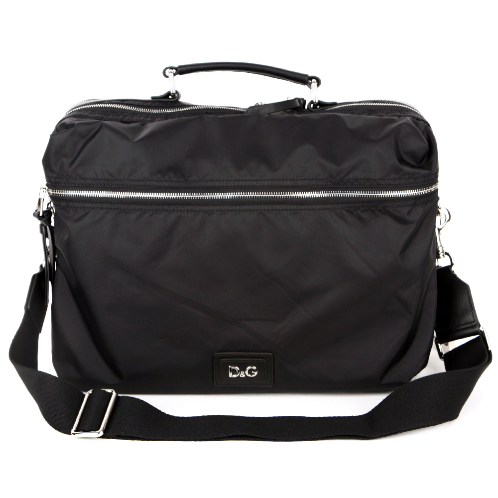 d&g 男士黑色公文斜挎包