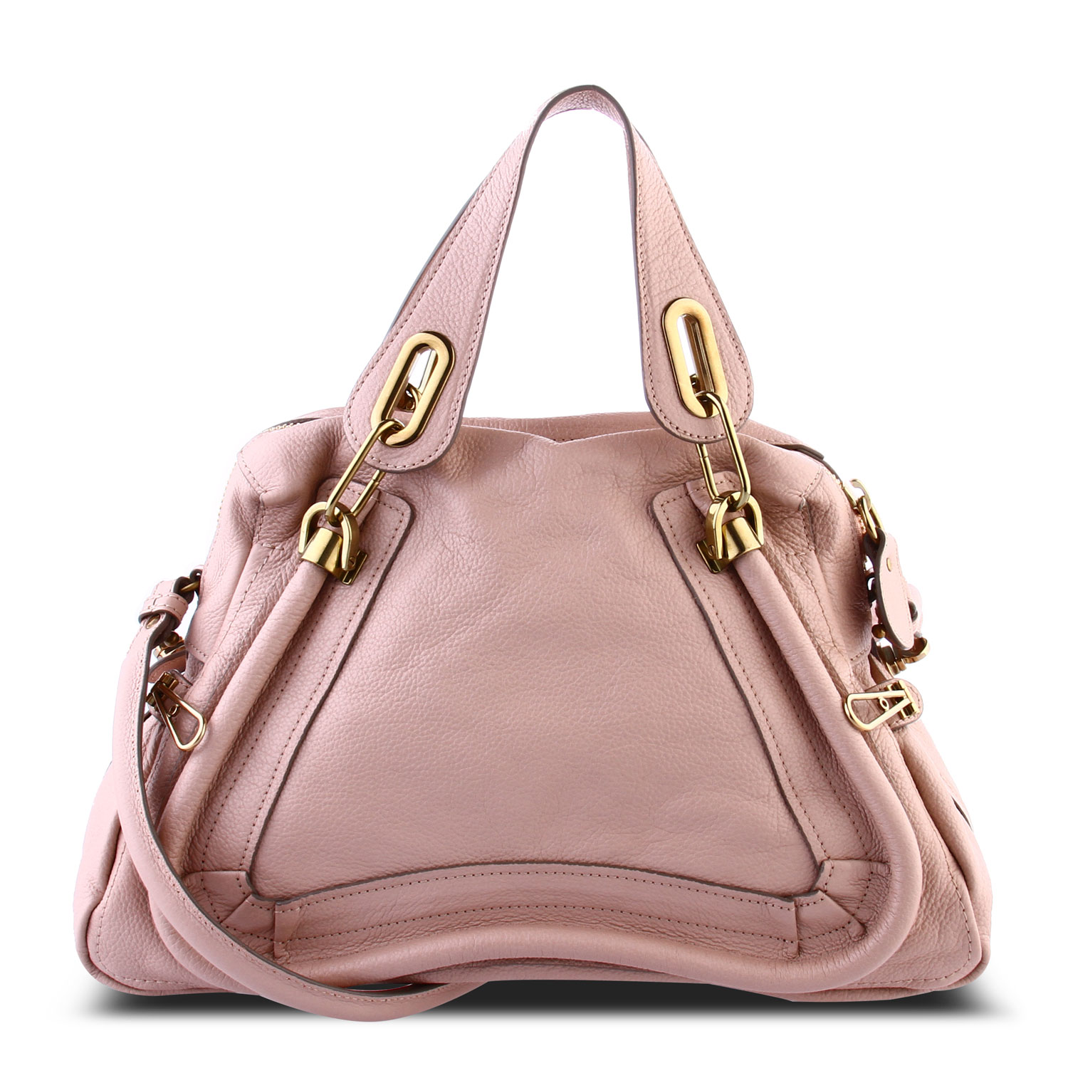 chloe(克洛伊)粉色牛皮中号经典paraty手提包