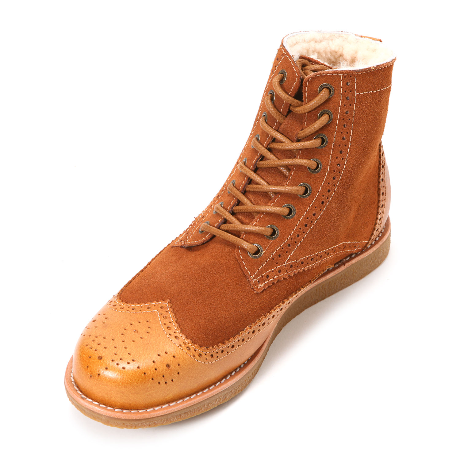 jumbougg男士栗色冬季商务休闲鞋皮鞋 43