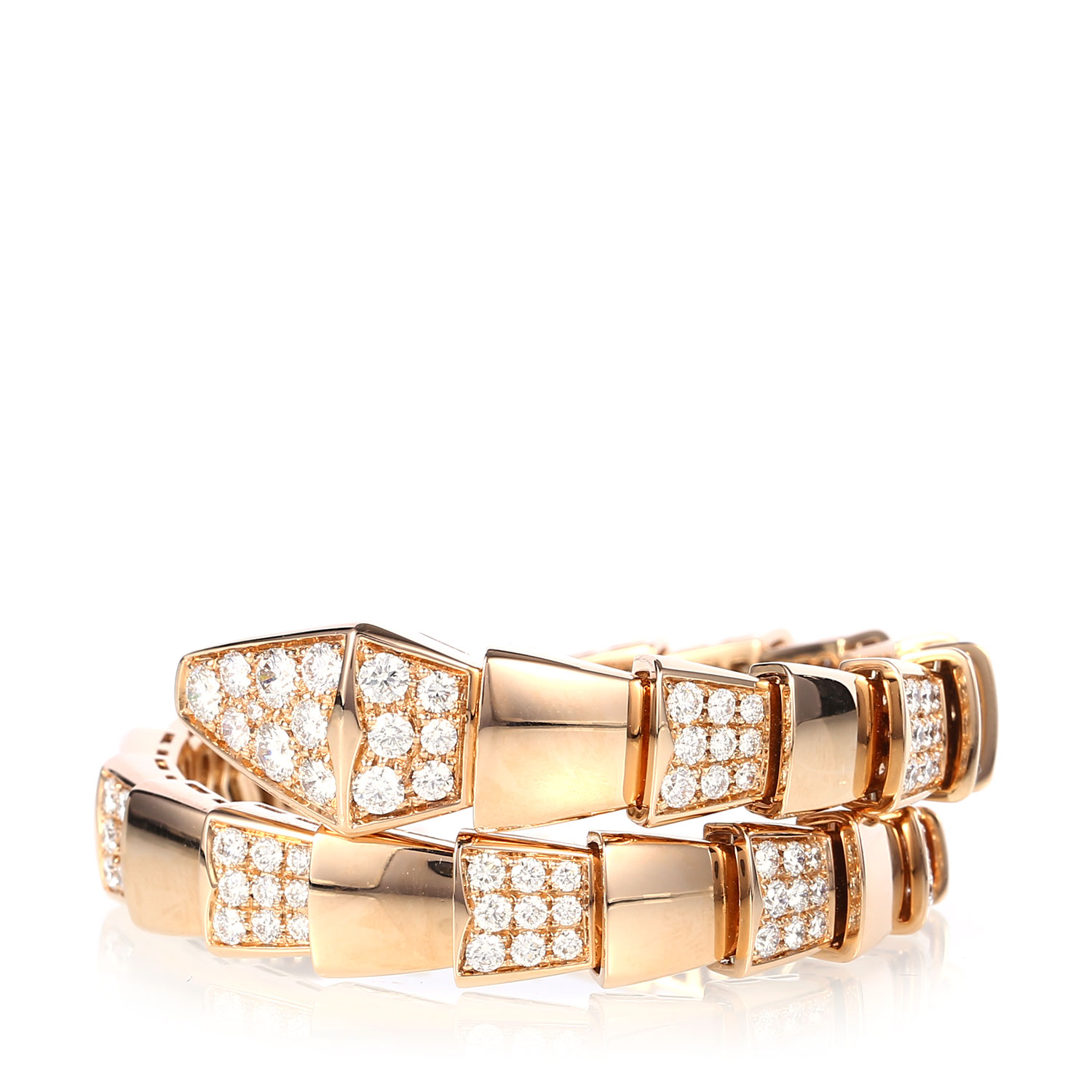 bvlgari(宝格丽) 18k玫瑰金蛇形镶钻手镯s