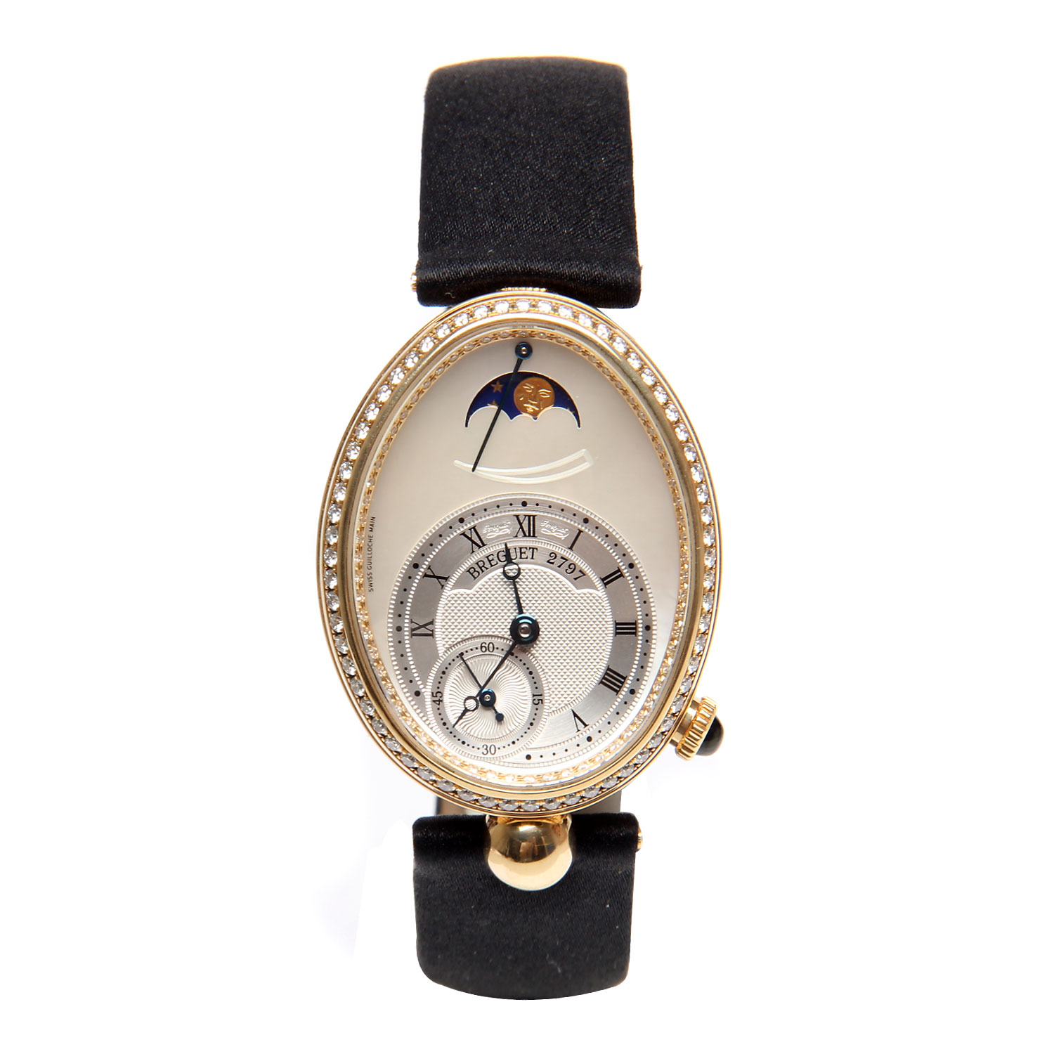 breguet(宝玑)黑色月相女士腕表 cl