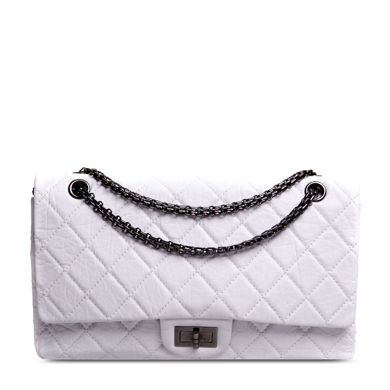 chanel(香奈儿)2.55系列白色皮质单肩包