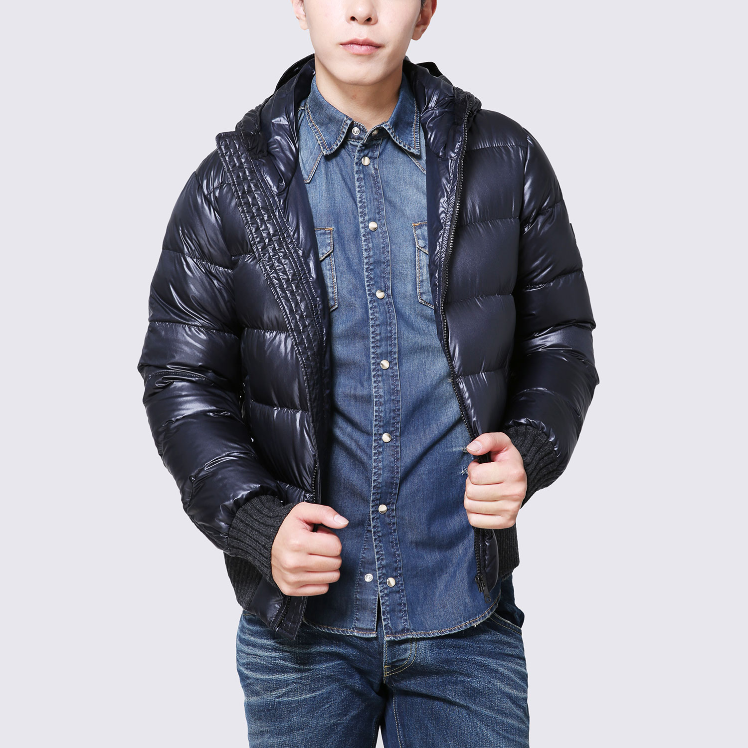 dolce&gabbana/杜嘉班纳男士外套-男士深蓝聚亚氨酯时尚羽绒服 深蓝色