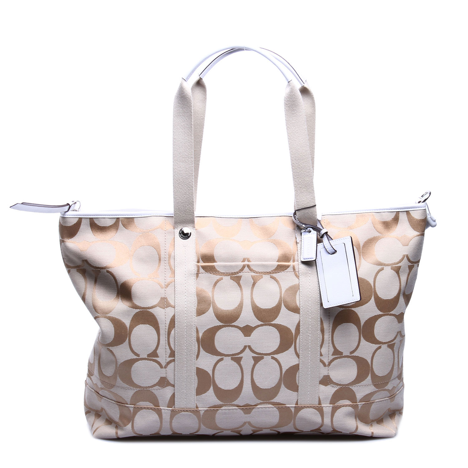 coach(蔻驰)#卡其色帆布旅行袋