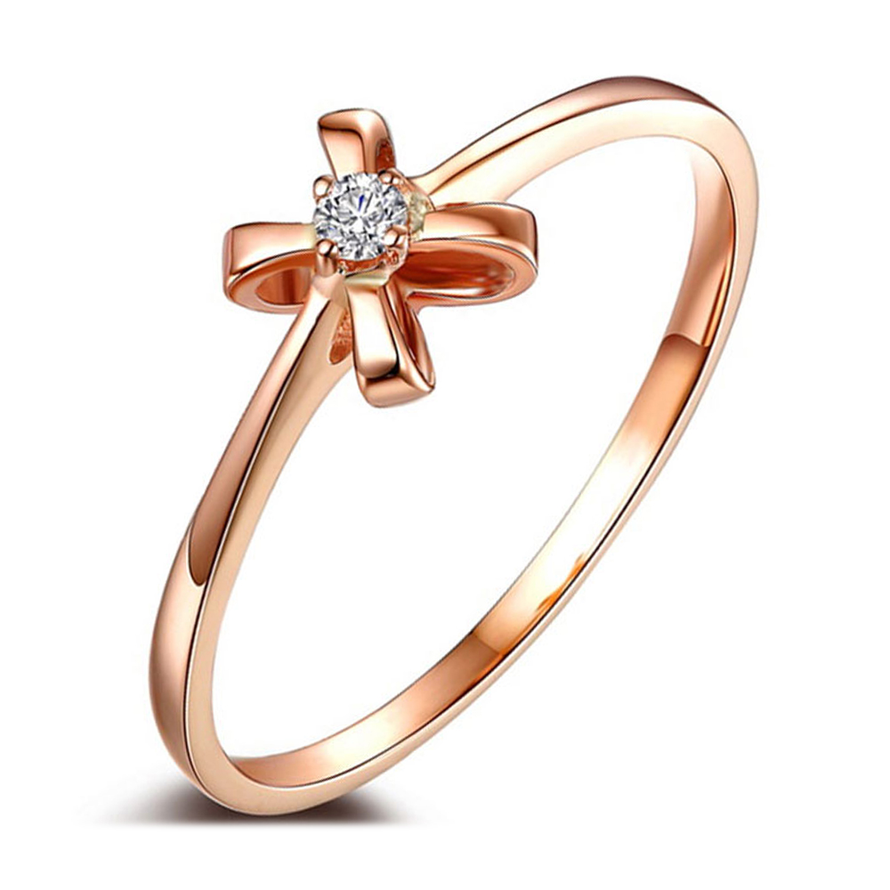 【gzuan古钻 戒指/指环】gzuan 古钻18k玫瑰金钻石女戒结婚求婚钻戒