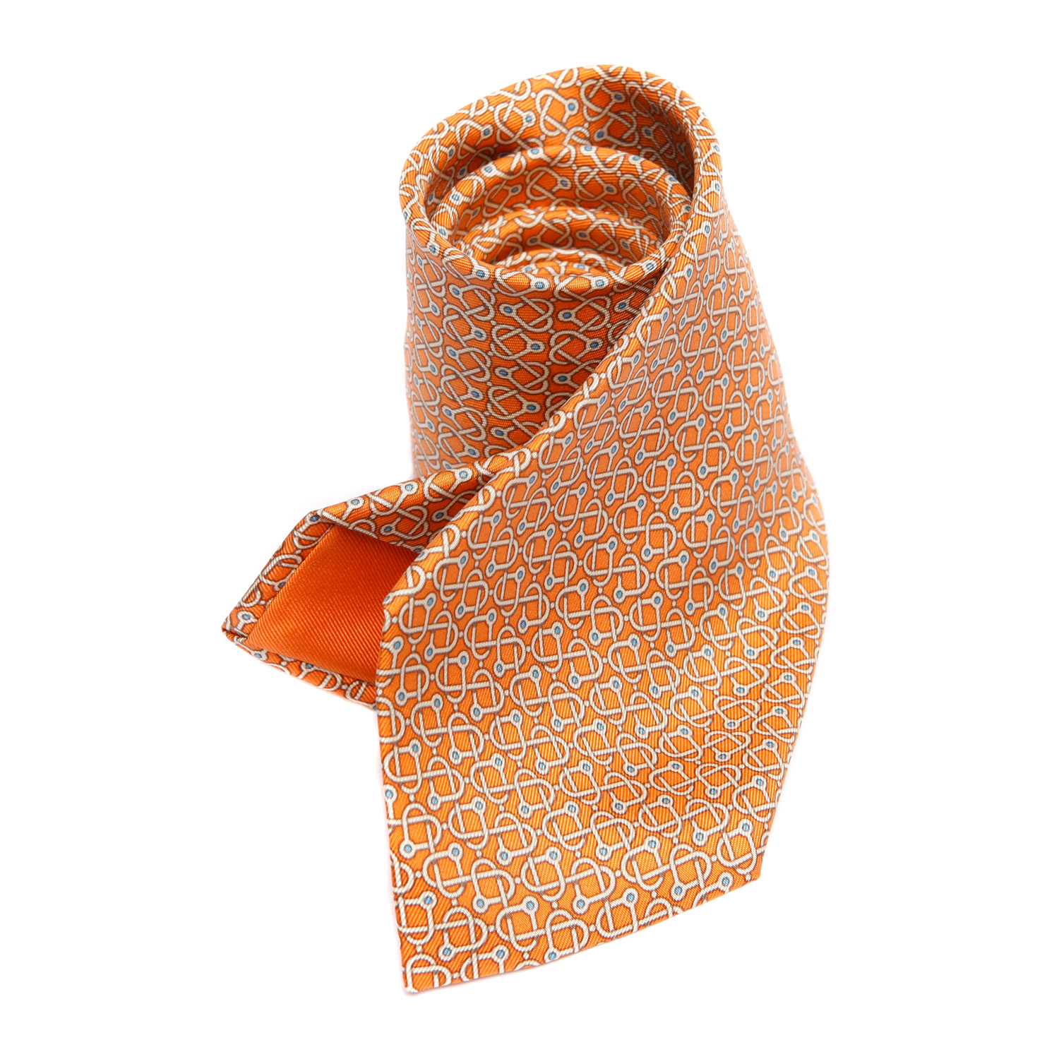 hermes (爱马仕)橘色心形环男士领带