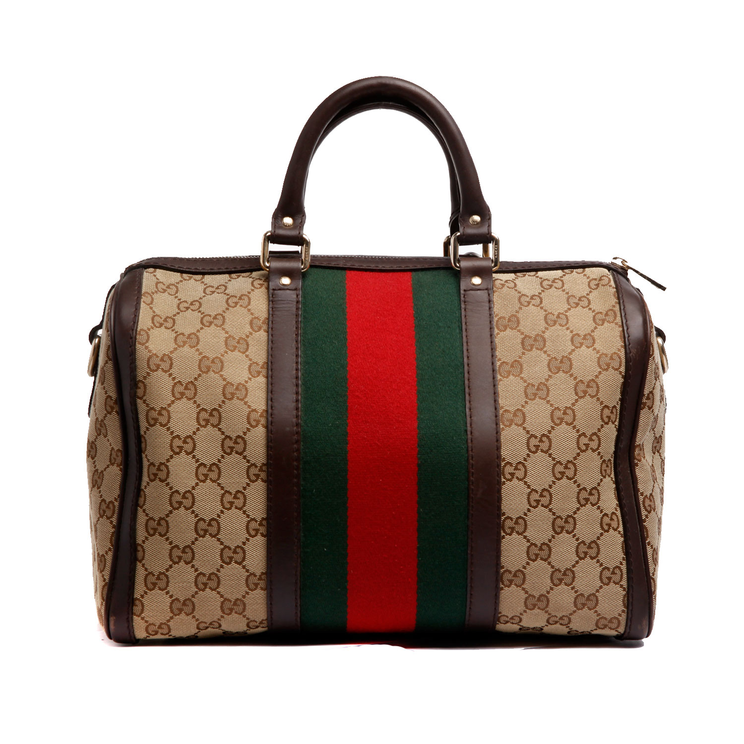 gucci(古琦)帆布经典logo女士手提包