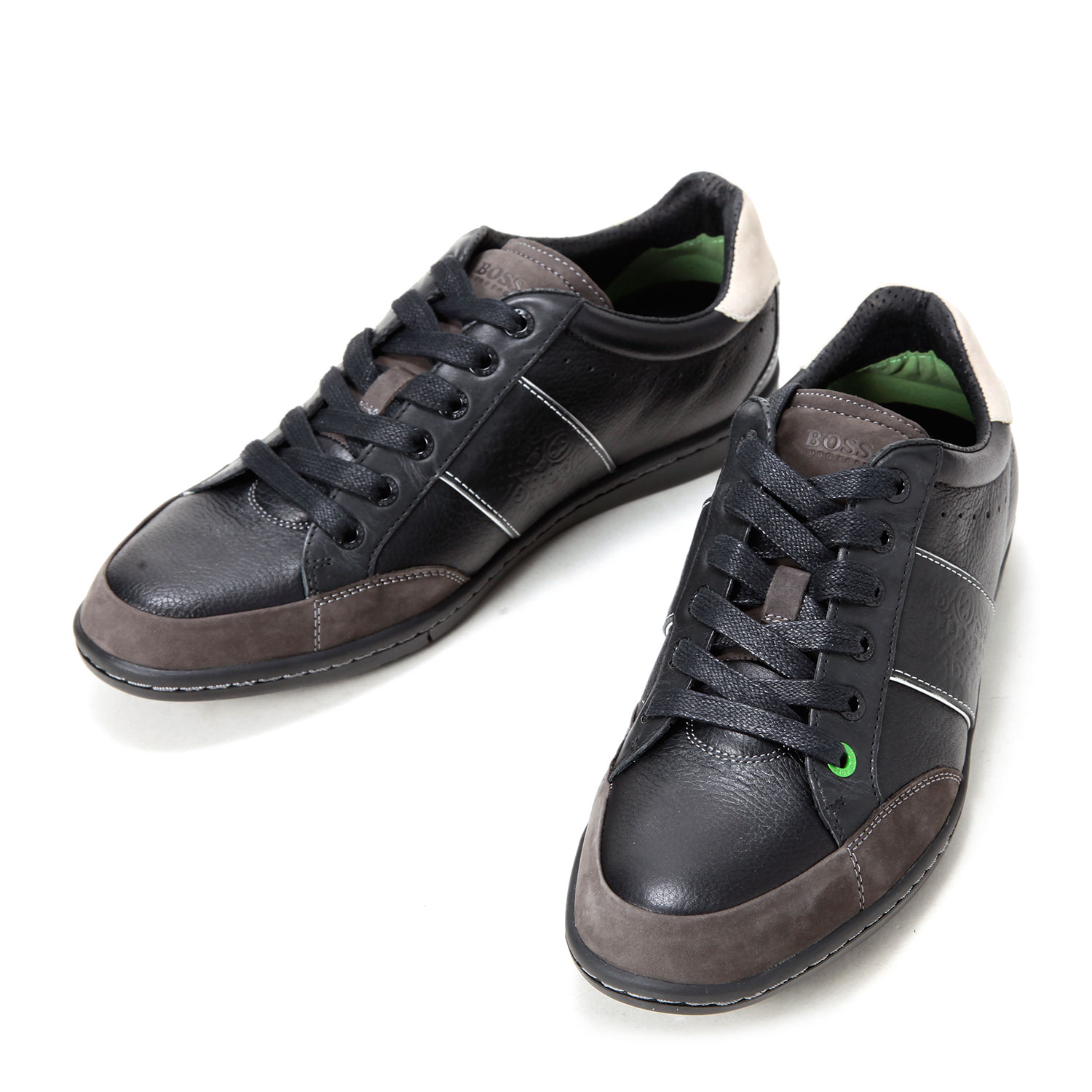 hugo boss黑色皮质男士运动鞋