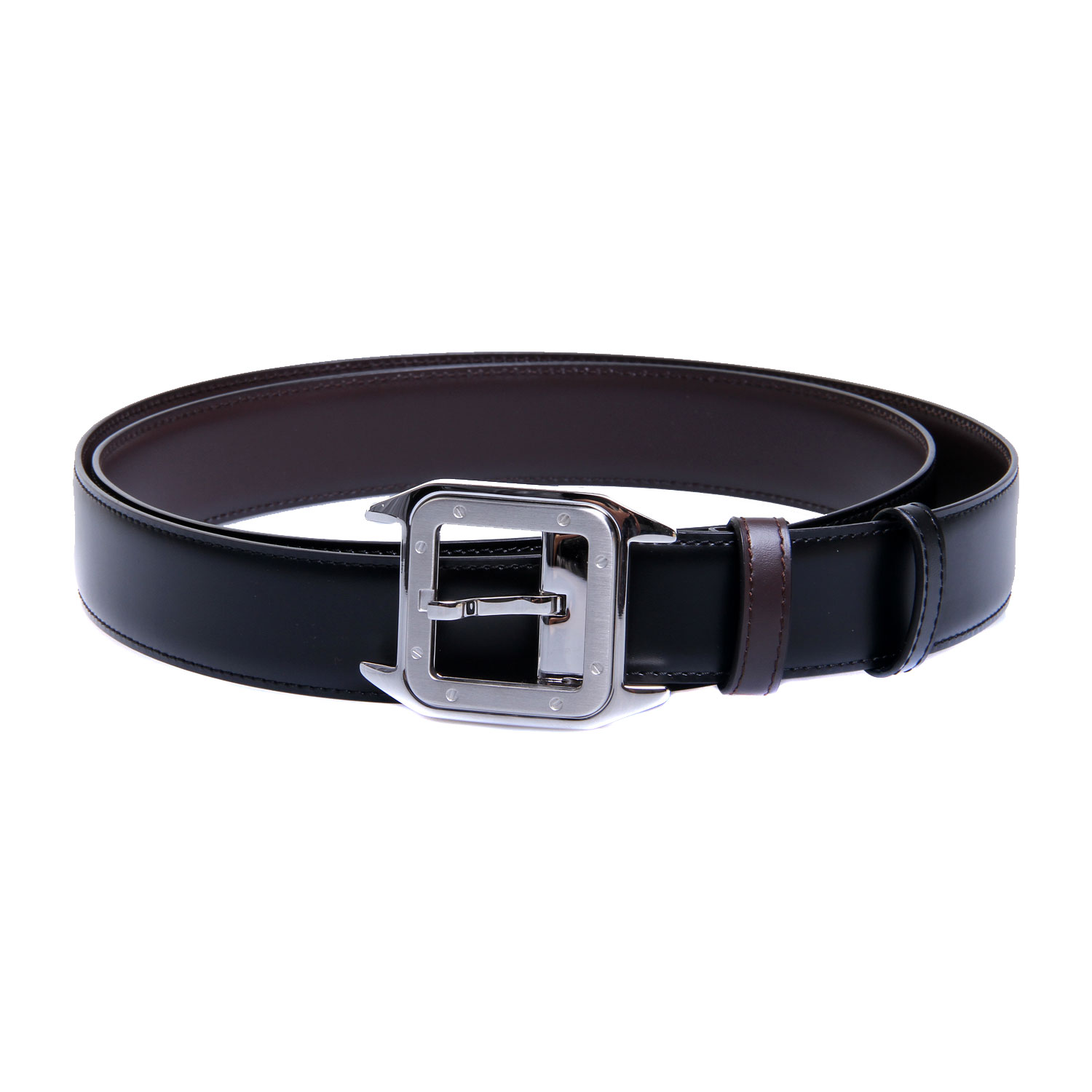 cartier(卡地亚)黑棕两面腰带110