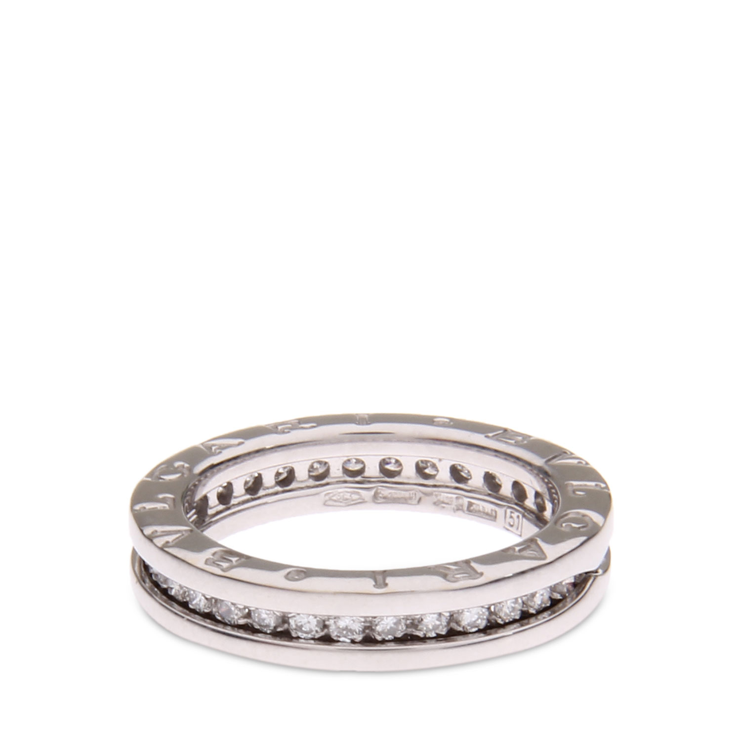 bvlgari(宝格丽) 18k白金镶钻戒指 51