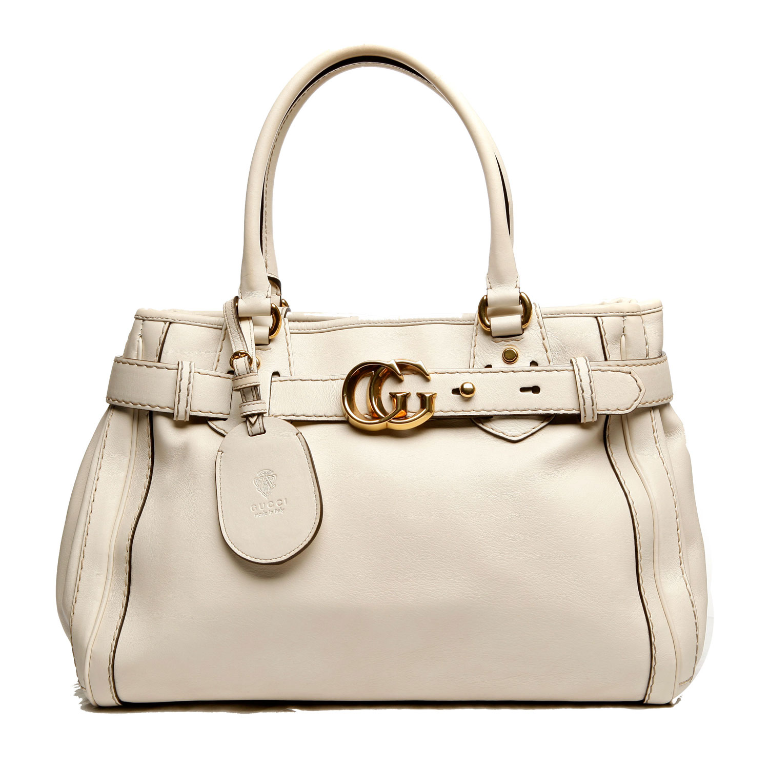 gucci(古驰)白色皮质女士手提包