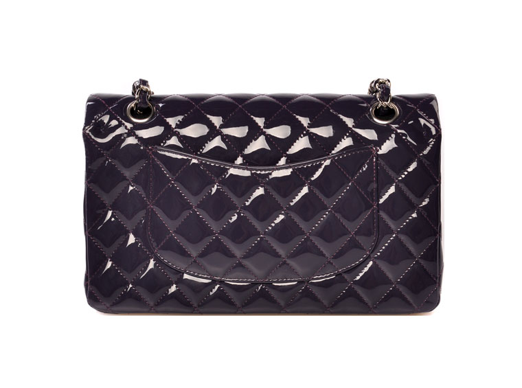 chanel(香奈儿)女士深紫色漆皮单肩包