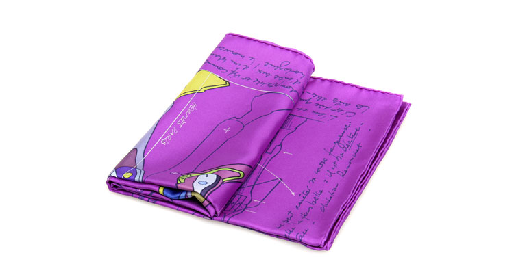 hermes(爱马仕)飞马图案紫色系丝巾 cml