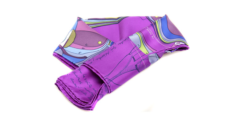 hermes(爱马仕)飞马图案紫色系丝巾 cml