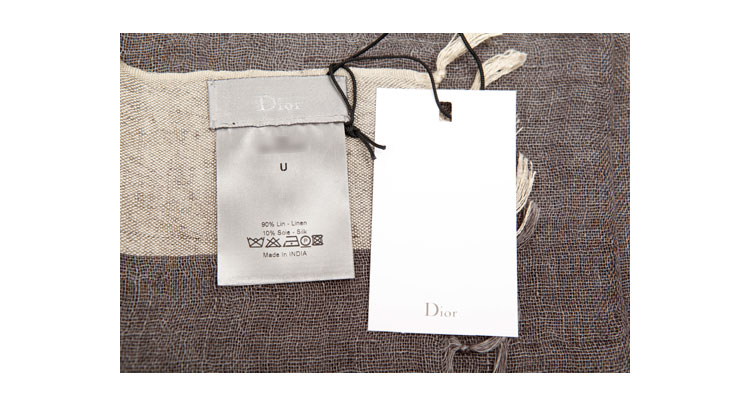 dior(迪奥)灰色亚麻男式围巾