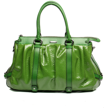 celine(赛琳)女式绿色漆皮两用包