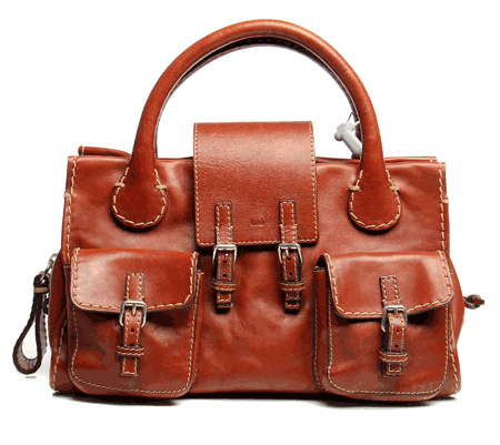 chloe(克洛伊)棕色皮质女士两用包