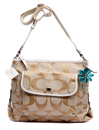 coach(蔻驰)女士卡其色帆布斜挎包