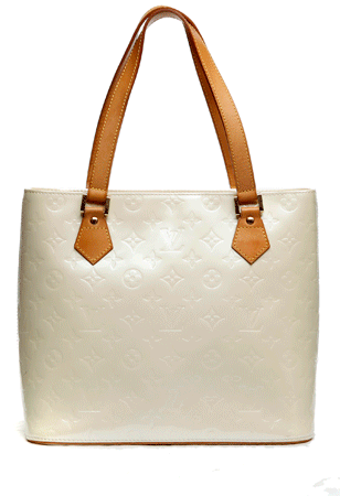 louis vuitton(路易·威登)白色漆皮女士手提包