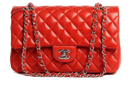 chanel(香奈儿)女士大红色皮质单肩包